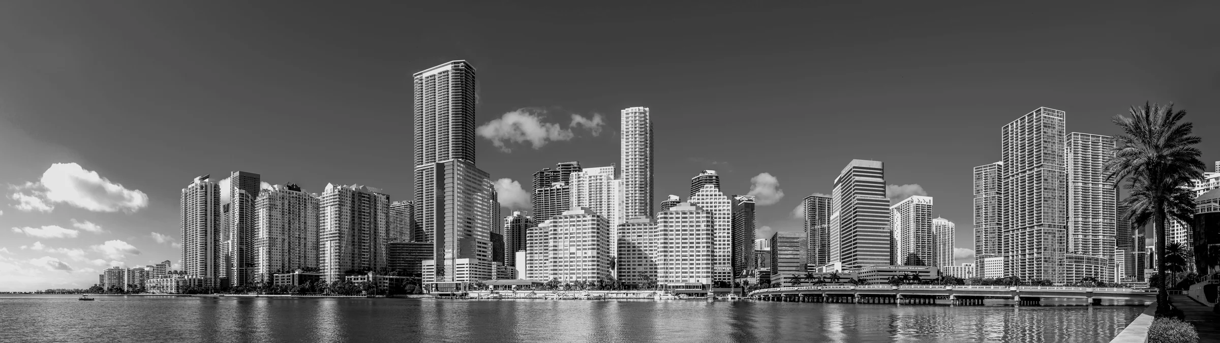 The Miami skyline seen across the water
